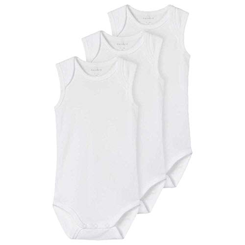 NAME IT Unisex Baby NBNBODY 3P Tank SOLID 2 NOOS Body, Weiß (Weiß Bright White), 62 von NAME IT