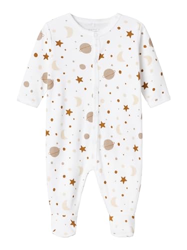 NAME IT Unisex Baby Nbnnightsuit W/F Planet Noos, Bright White, 80 von NAME IT