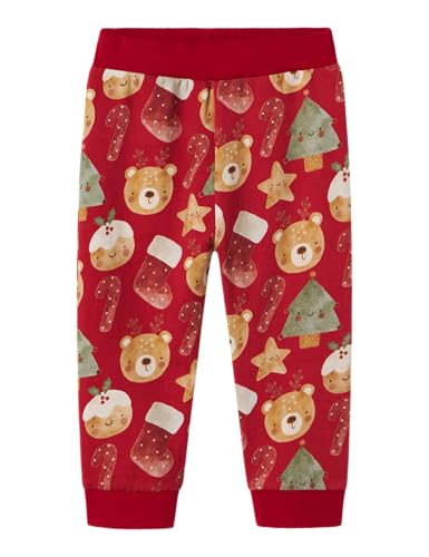 NAME IT Unisex Baby Nbnrahus Sweat Pant Bru Stoffhose, Jester Red, 68 EU von NAME IT