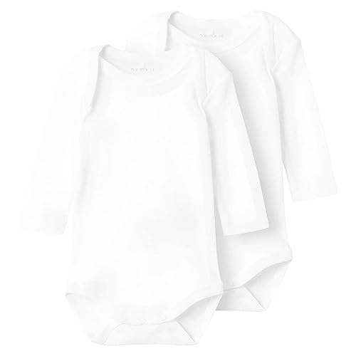 NAME IT Unisex NBNBODY 2P LS SOLID NOOS Body, Bright White, 74 von NAME IT