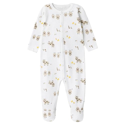 NAME IT Unisex NBNNIGHTSUIT W/F Farm Animals NOOS Schlafstrampler, Bright White, 74 von NAME IT