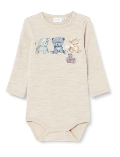 NAME IT Unisex NBNWUP Wool/CO LS XXIII Body, Peyote Melange/AOP:AOP, 68 von NAME IT