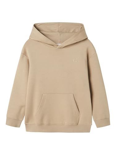 NAME IT Unisex NKNPARKER RLX LS Sweat WH BRU NOOS Kapuzenpullover, Pure Cashmere, 158-164 von NAME IT