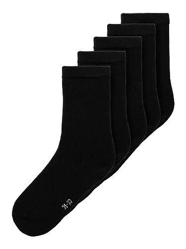 NAME IT Unisex NKNSOCK 5P SOLID NOOS Socken, Black, 22/24 von NAME IT