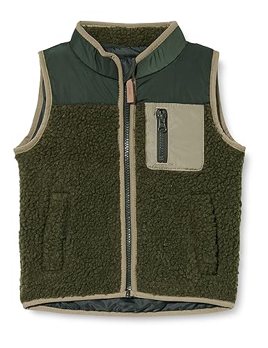 NAME IT Unisex NMNMALL Teddy Vest Weste, Beetle, 104 von NAME IT