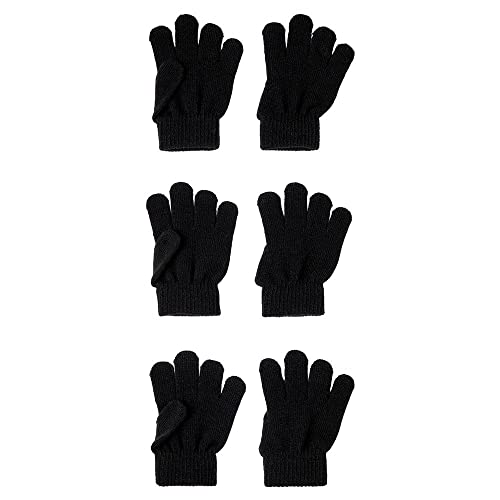 NAME IT Unisex Nknmagic Gloves 3p Noos Handschuhe, Black/Pack:3 PACK WITH ALL BLACK, 8 EU von NAME IT