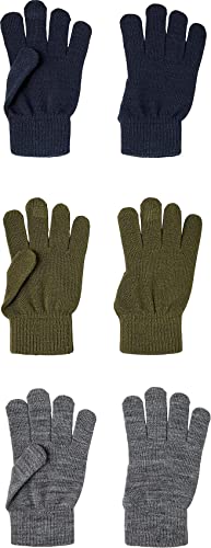 NAME IT Unisex Nknmagic Gloves 3p Noos Handschuhe, Olive, 8 EU von NAME IT