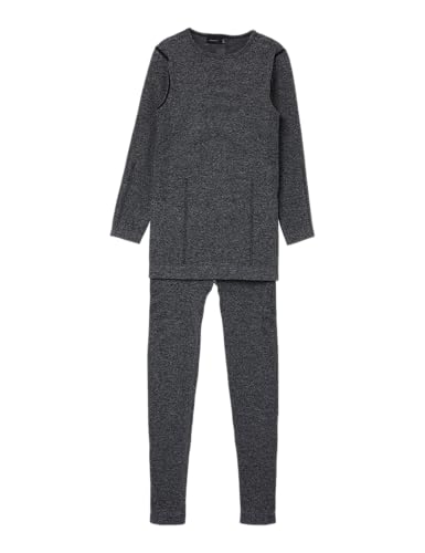 NAME IT Unisex Nknsilver Seamless Baselayer Set Fo Langarmshirt, Grey Melange, 140-152 von NAME IT