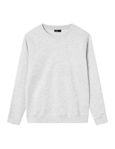 NAME IT Unisex Nlnnizu Ls Bru O-Neck Sweat Noos Jogginghose, Light Grey Melange, 134-140 EU von NAME IT