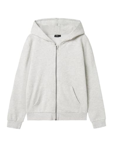 NAME IT Unisex Nlnnizu Ls Bru Sweat Card W. Hood Noos Jogginghose, Light Grey Melange, 134-140 EU von NAME IT