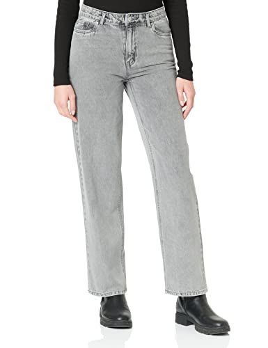 NAME IT Women's NLFGRIZZA DNM HW Straight MOM Pant Jeanshose, Light Grey Denim, XS von NAME IT