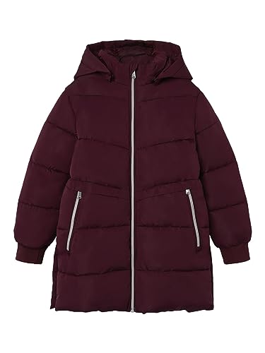 NAME IT Mädchen NKFMUSIC Long Puffer Jacket TB Pufferjacke, Windsor Wine, 116 von NAME IT