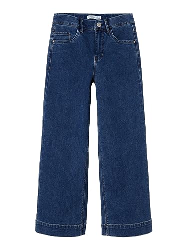 NAME IT Mädchen Nkfrose Hw Wide Jeans 1356-on Noos, Medium Blue Denim, 122 von NAME IT