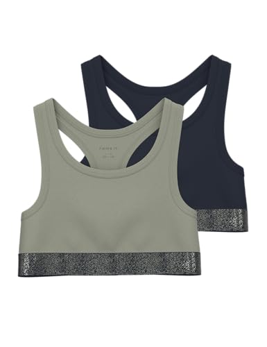 NAME IT Mädchen Nkfshort Top 2p Noos Bustier, Seagrass, 134-140 EU von NAME IT