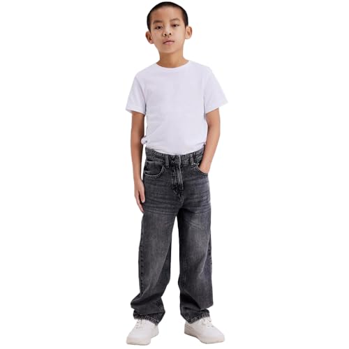 NAME IT Jungen Nkmryan Straight 3418-be Noos Gerade Jeans, Dark Grey Denim, 146 EU von NAME IT