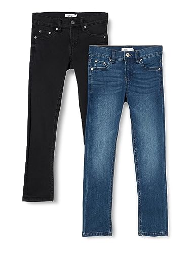 NAME IT Jungen Nkmsilas Slim Jeans 5381-is 2p Pb, Black Denim/Pack:w Dark Blue Denim, 152 von NAME IT