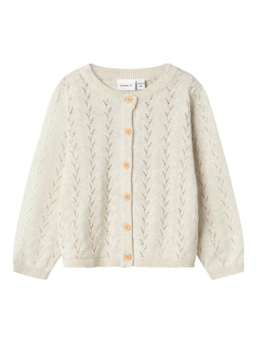 NAME IT Mädchen Nmfbanni Ls Knit Card Noos Strickjacke, Peyote Melange, 92 EU von NAME IT