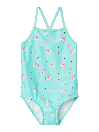 NAME IT Mädchen Nmfzille Swimsuit Box Tb Badeanzug 13225776,Tibetan Stone/AOP:Unicorn,74-80 von NAME IT