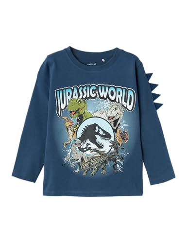 NAME IT Jungen Nmmjolly Jurassic Top Noos Sky Langarmshirt, Dark Denim, 116 EU von NAME IT