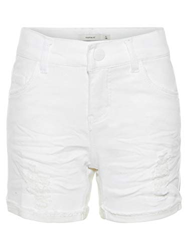 Name IT Mädchen NKFSALLI DNMTHYRA 8001 NOOS Shorts, Weiß (White Denim), 128 von NAME IT