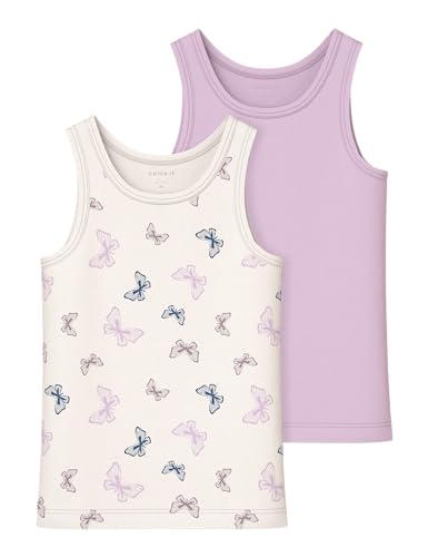 Name IT Mädchen Nmftank Top 2P Jet Stream Butterfly Noos, Jet Stream, Numeric 110 EU von NAME IT