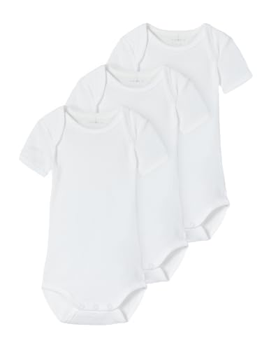 Name it baby Unisex Nbnbody 3P Ss Solid 4 Noos, Bright White, Numeric_98 (3er Pack) von NAME IT