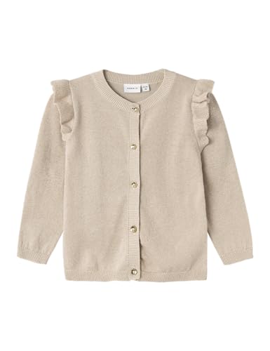NAME IT Mädchen NMFABINNE LS Knit Card NOOS Strickjacke, Peyote/Detail:Tone in Tone Lurex, 98 cm von NAME IT
