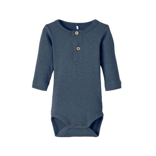 NAME IT Baby-Jungen NBMKAB LS Body NOOS Langarmbody, Bering Sea/Detail:Melange, 1 Jahr von NAME IT