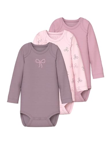 Name it baby Damen Barely Pink Nbfbody 3P Ls Bow Noos, Numeric_80 (3er Pack) von NAME IT