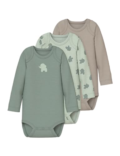 Name it baby Herren Sea Foam Nbmbody 3P Ls Elephant Noos, Numeric_98 (3er Pack) von NAME IT