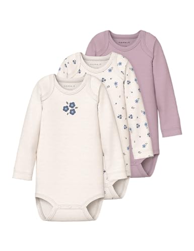 Name it baby Damen Jet Stream Nbfbody 3P Ls Flower Noos, Numeric_98 (3er Pack) von NAME IT