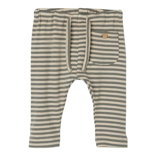 NAME IT Baby - Jungen Nbmgago Loose Pant Lil Noos, Fog/Stripes:agave Green, 56 von NAME IT