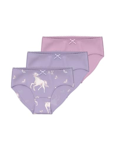 NAME IT Mädchen Nmfbriefs 3p Pastel Lilac Horse Noos Unterhose, Pastel Lilac, 92 EU von NAME IT