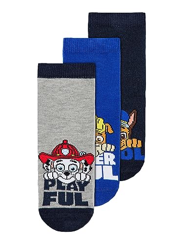 NAME IT Jungen NMMJION PAWPATROL NOOS CPLG Socken, Dark Sapphire/Pack:3P Dark Sapp+Grey Mel+Strong Blue, 19/21 von NAME IT