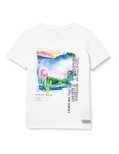 Name It Jungen NKMHOSKAR SS TOP T-Shirt, Bright White, 122W / 128L von NAME IT