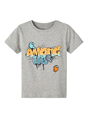 Name It Jungen NKMMUHAN AMONGUS SS TOP Box Sky T-Shirt, Smoke Blue, 92 von NAME IT