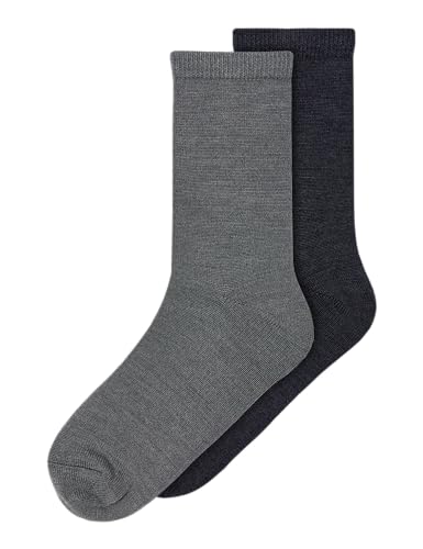 Name It Jungen NKMWAKTA Wool/VIS 2P XXIII Socken, Dark Grey Melan/2P DARK GR, 34/36 EU von NAME IT