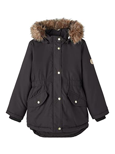 Name It Mädchen NKFMARLIN Parka Jacket PB Jacke, Black, 128 von NAME IT