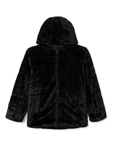 Name It Mädchen NKFMOSA Fake FUR Jacket W Hood PB Jacke, Schwarz, 134 von NAME IT