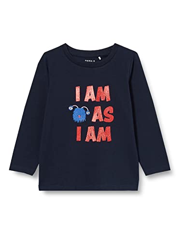 Name It Mädchen NMFLEAS LS TOP Box Langarmshirt, Dark Sapphire, 92 von NAME IT