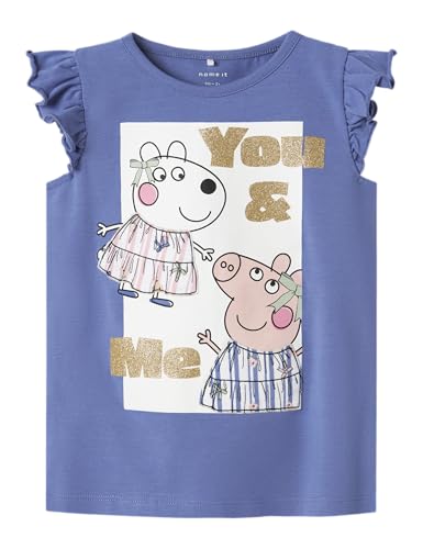 Name It Mädchen Nmfamina Peppa Capsl Top Box Cplg, Bleached Denim, 122-128 EU von NAME IT