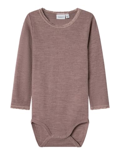 Name It Mädchen Nmfwang Wool Needle Ls Body Solid Noos, Antler, Numeric_92 von NAME IT