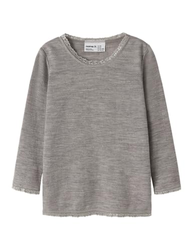 Name It Mädchen Nmfwang Wool Needle Ls Top Solid Noos, Satellite, 116 EU von NAME IT