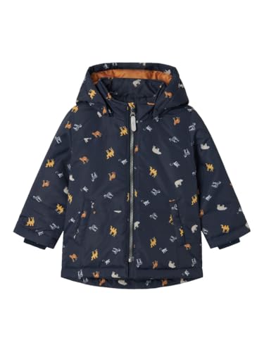 NAME IT Jungen Nmmmax Jacket AOP Noos Kurzjacke, Dark Denim/AOP:Digger, 110 EU von NAME IT