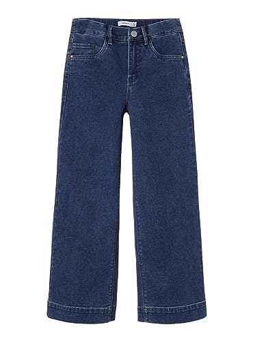NAME IT Mädchen Nkfrose Hw Wide 1356-on Noos Jeanshose, Medium Blue Denim, 134 EU von NAME IT