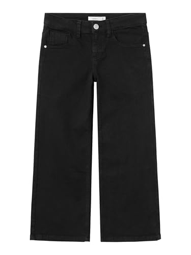 NAME IT Mädchen Nkfrose Wide TWI Pant 1115-tp Noos Stoffhose, Schwarz, 128 EU von NAME IT