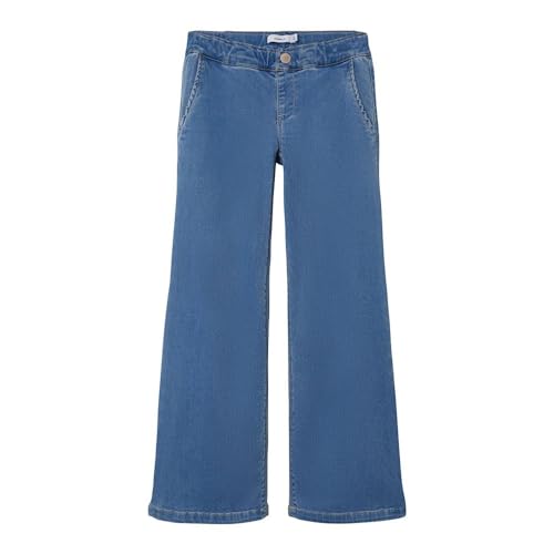 NAME IT Mädchen Nkfsalli Wide Jeans 8293 -To Noos, Light Blue Denim, 110 von NAME IT