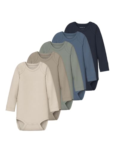 Name it baby Unisex Nbnbody 5P Ls Solid Rib, China Blue, Numeric_86 von NAME IT