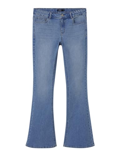 NAME IT Mädchen Nlftarianne Dnm Nw Pant Noos Bootcut-Jeans, Light Blue Denim, 164 EU von NAME IT