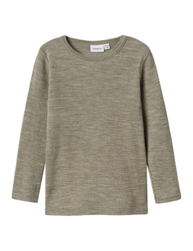 Name It Unisex Kinder Nmnwax Wool Rib Ls Top Noos, Dried Sage, 104 EU von NAME IT